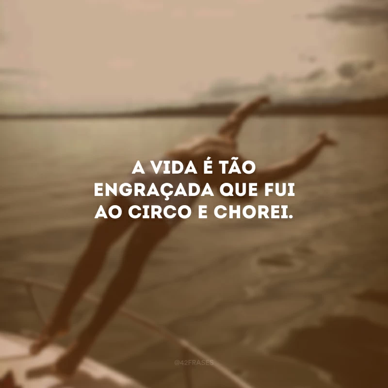 A vida é tão engraçada que fui ao circo e chorei.