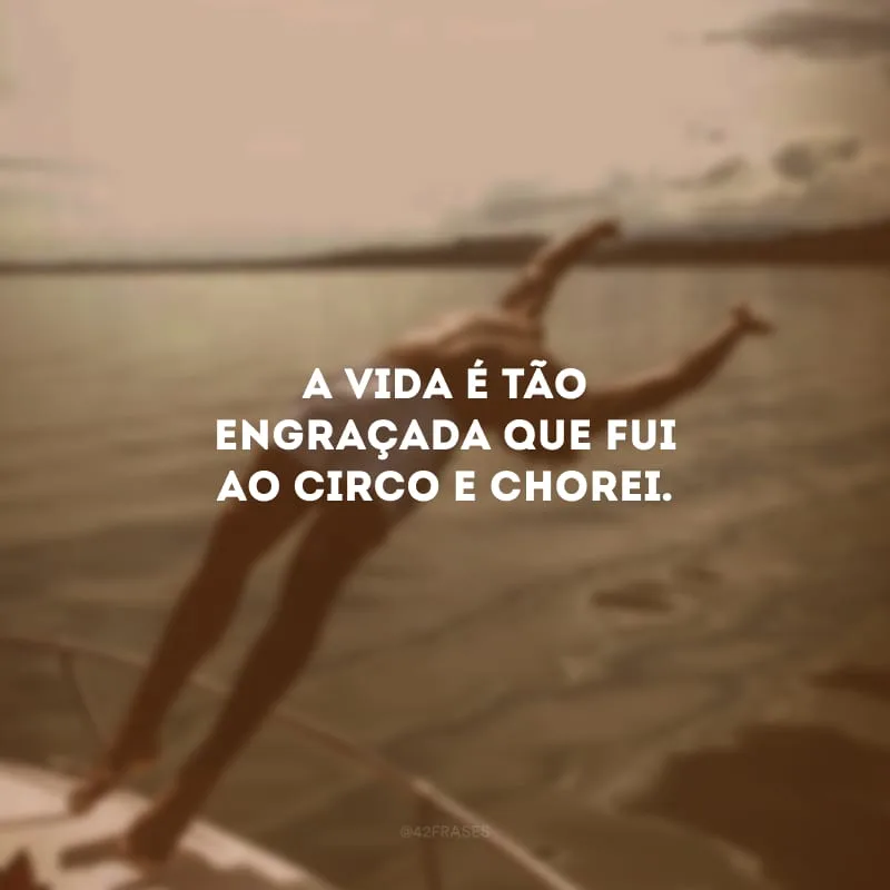 A vida é tão engraçada que fui ao circo e chorei.