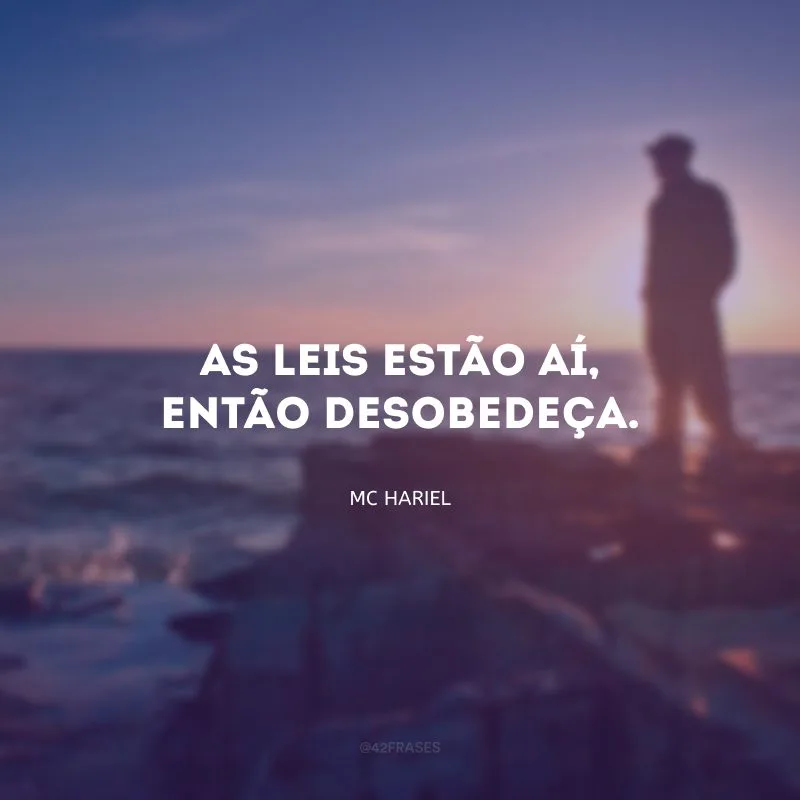 As leis estão aí, então desobedeça.