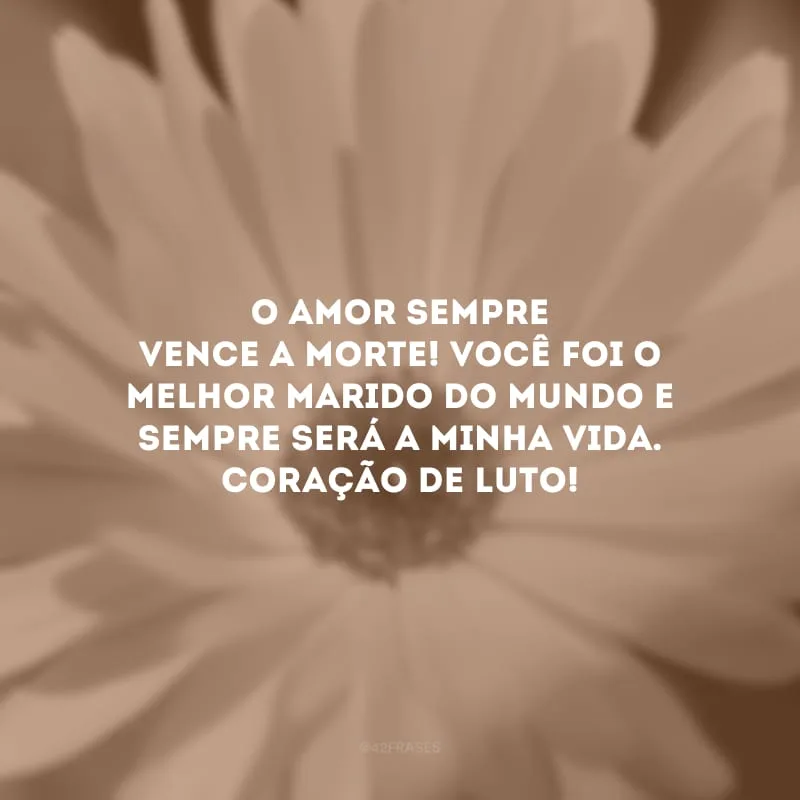 O amor sempre vence a morte! Você foi o melhor marido do mundo e sempre será a minha vida. Coração de luto!