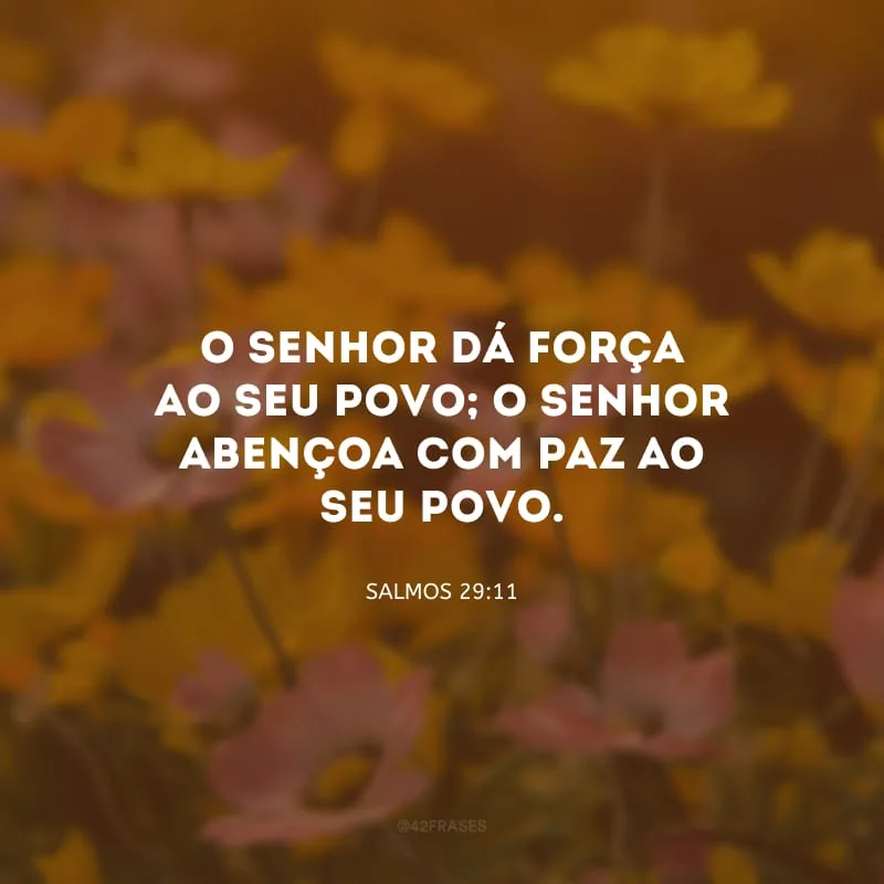 O Senhor dá força ao seu povo; o Senhor abençoa com paz ao seu povo.
