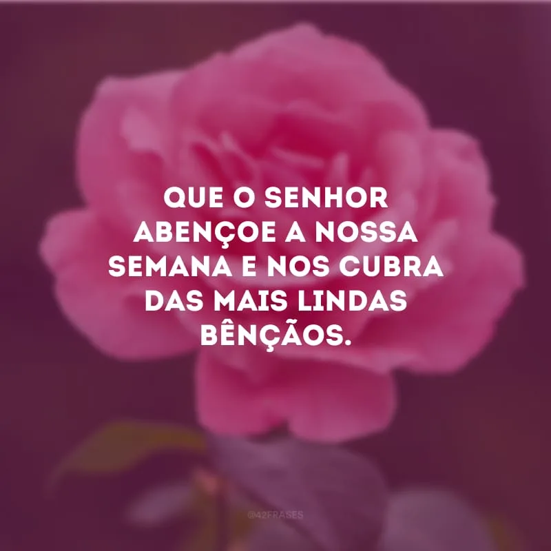 Que o Senhor abençoe a nossa semana e nos cubra das mais lindas bênçãos. 