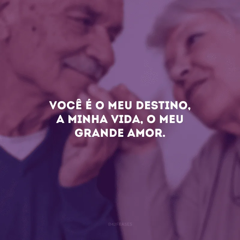 Você é o meu destino, a minha vida, o meu grande amor. 