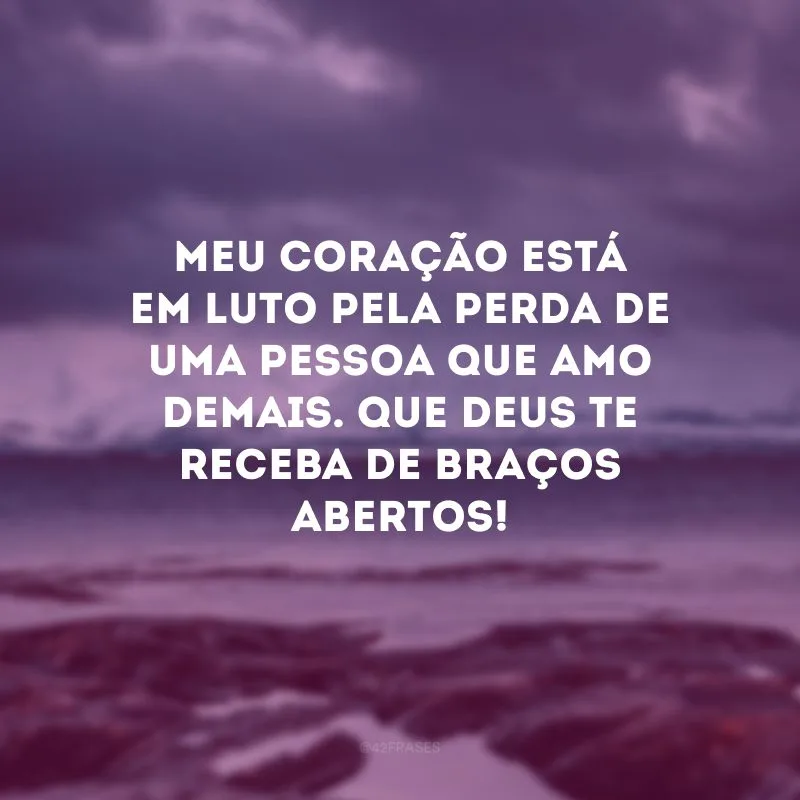 Meu coração está em luto pela perda de uma pessoa que amo demais. Que Deus te receba de braços abertos!