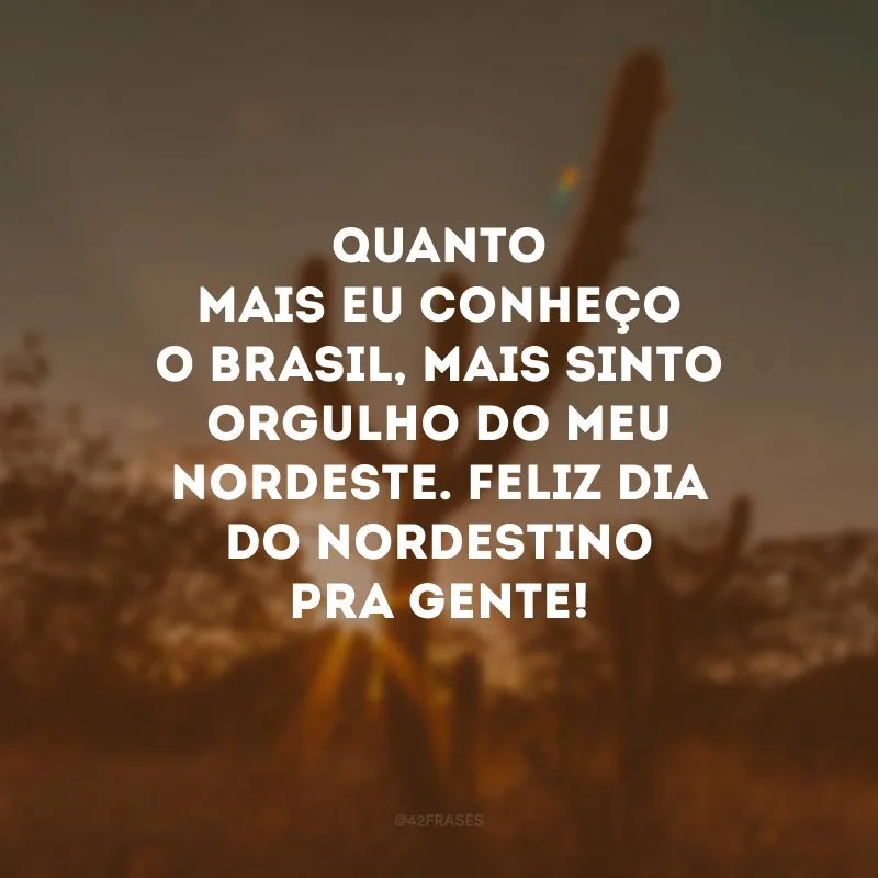Quanto mais eu conheço o Brasil, mais sinto orgulho do meu Nordeste. Feliz Dia do Nordestino pra gente!