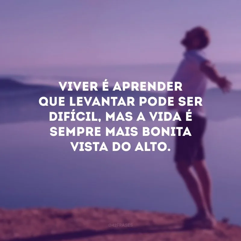 Viver é aprender que levantar pode ser difícil, mas a vida é sempre mais bonita vista do alto.