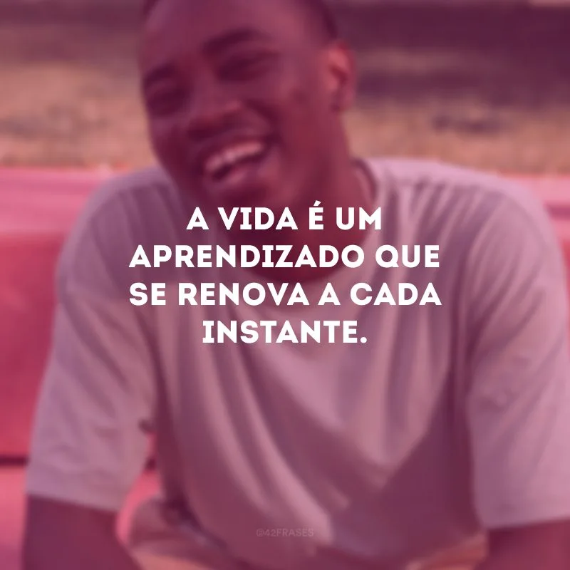 A vida é um aprendizado que se renova a cada instante.