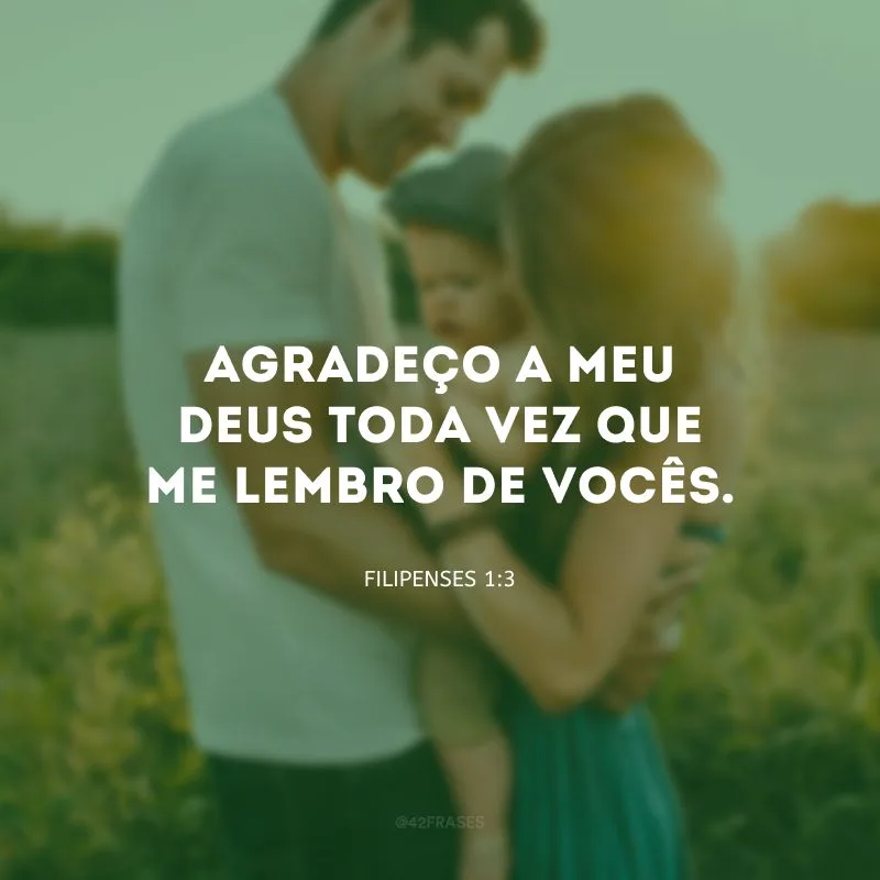 Agradeço a meu Deus toda vez que me lembro de vocês.