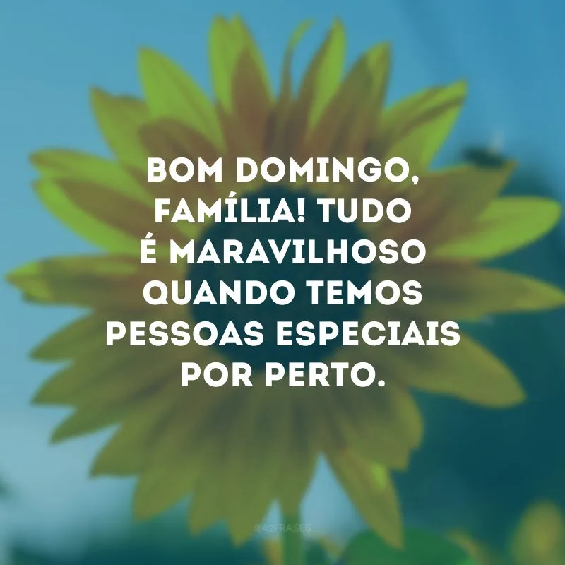 Bom domingo, família! Tudo é maravilhoso quando temos pessoas especiais por perto. 