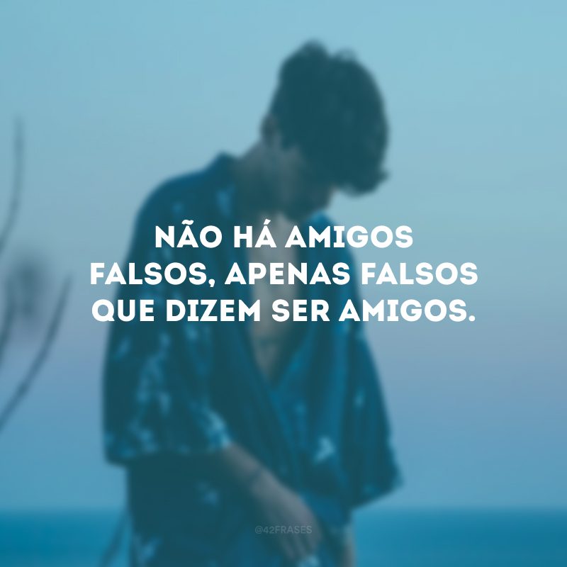 Não há amigos falsos, apenas falsos que dizem ser amigos. 