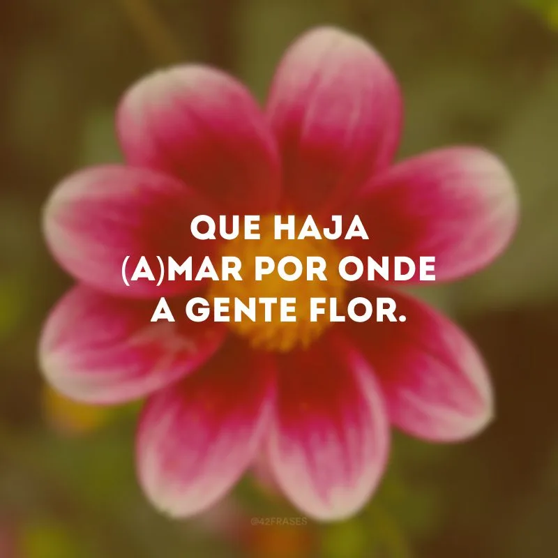 Que haja (a)mar por onde a gente flor.