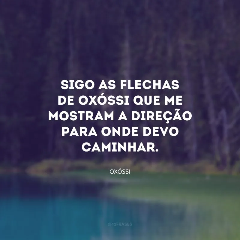 Sigo as flechas de Oxóssi que me mostram a direção para onde devo caminhar.