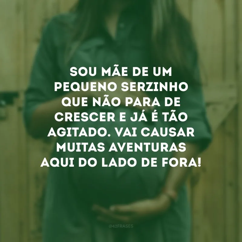 Sou mãe de um pequeno serzinho que não para de crescer e já é tão agitado. Vai causar muitas aventuras aqui do lado de fora!
