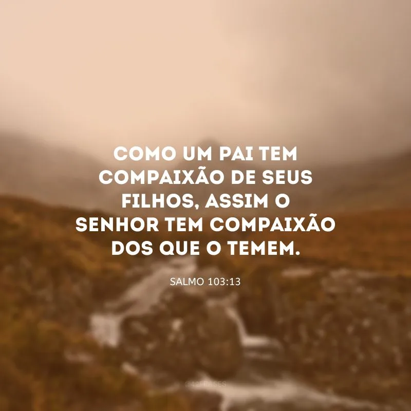 Como um pai tem compaixão de seus filhos, assim o Senhor tem compaixão dos que o temem. 
