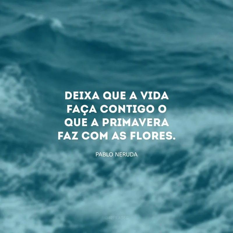 Deixa que a vida faça contigo o que a primavera faz com as flores.