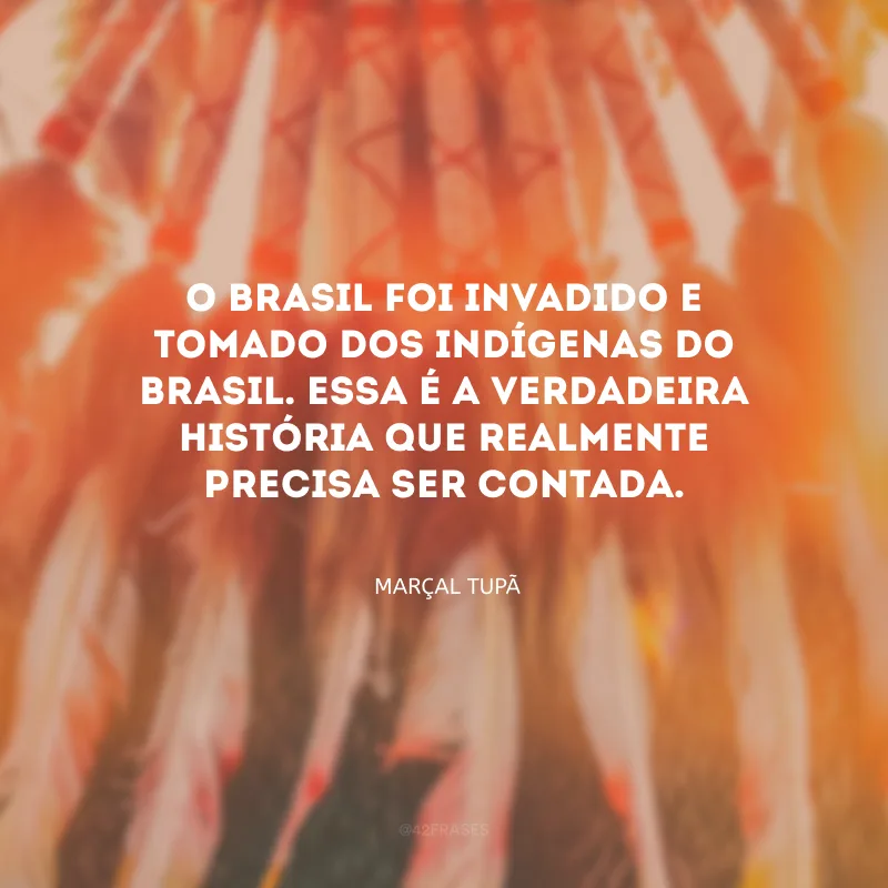 O Brasil foi invadido e tomado dos indígenas do Brasil. Essa é a verdadeira história que realmente precisa ser contada.