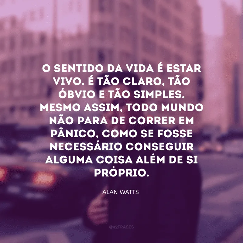 O sentido da vida, encontrar... Sinônimo de amor é amar.