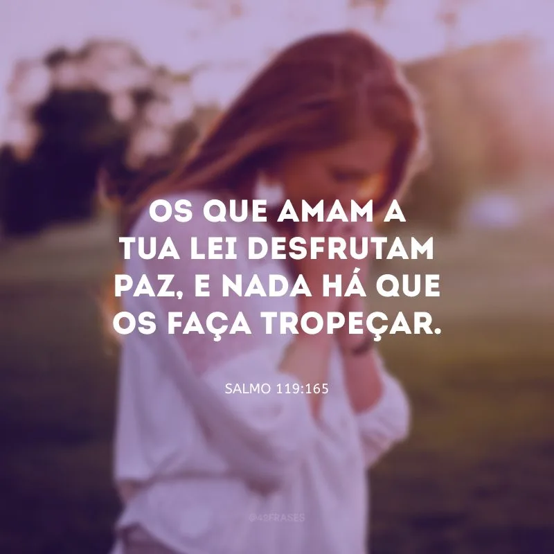 Os que amam a Tua lei desfrutam paz, e nada há que os faça tropeçar.