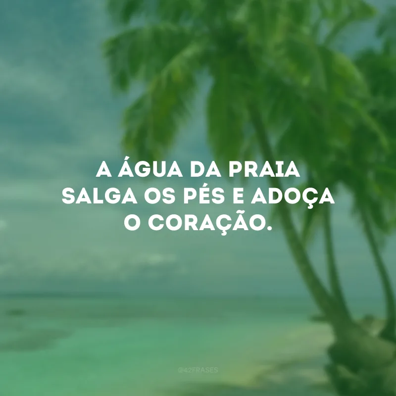 A água da praia salga os pés e adoça o coração.