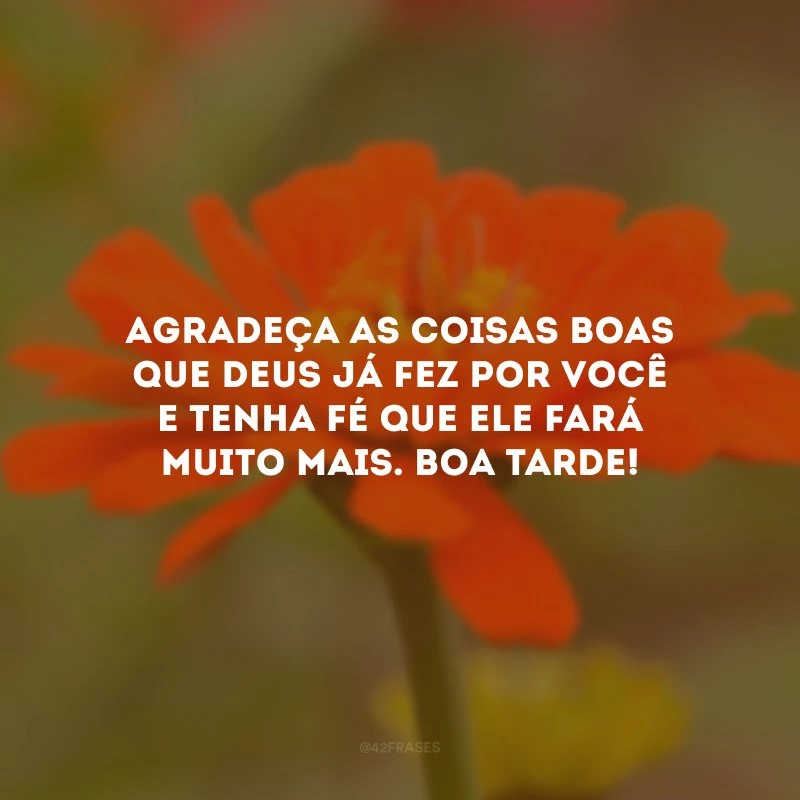 Agradeça as coisas boas que Deus já fez por você e tenha fé que Ele fará muito mais. Boa tarde!