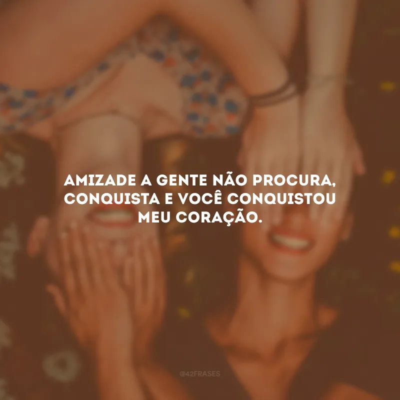 Amizade a gente não procura, conquista e você conquistou meu coração.
