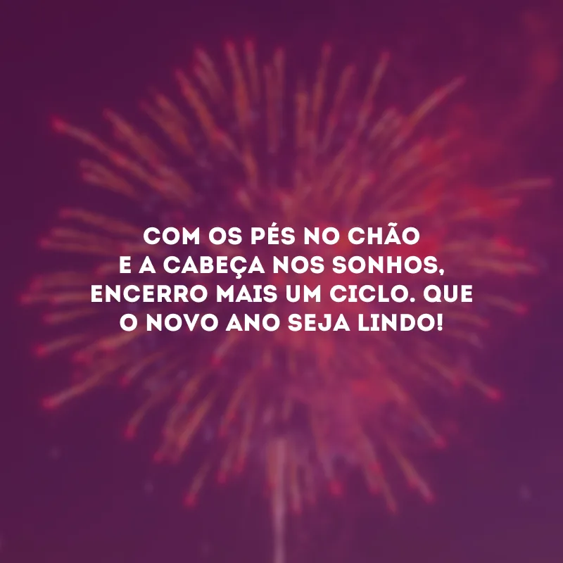 Com os pés no chão e a cabeça nos sonhos, encerro mais um ciclo. Que o novo ano seja lindo!