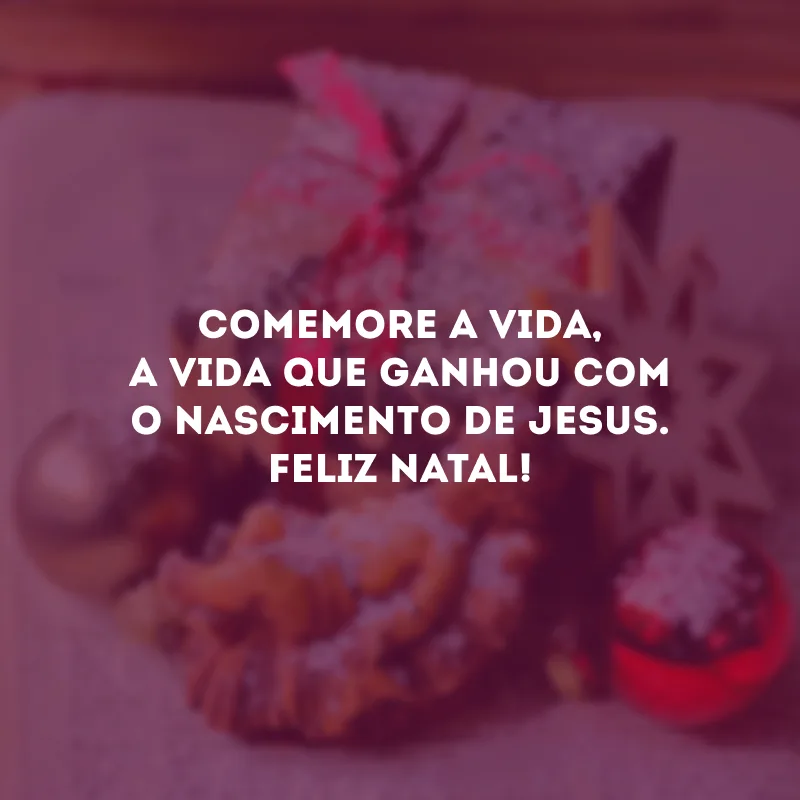 Comemore a vida, a vida que ganhou com o nascimento de Jesus. Feliz Natal!