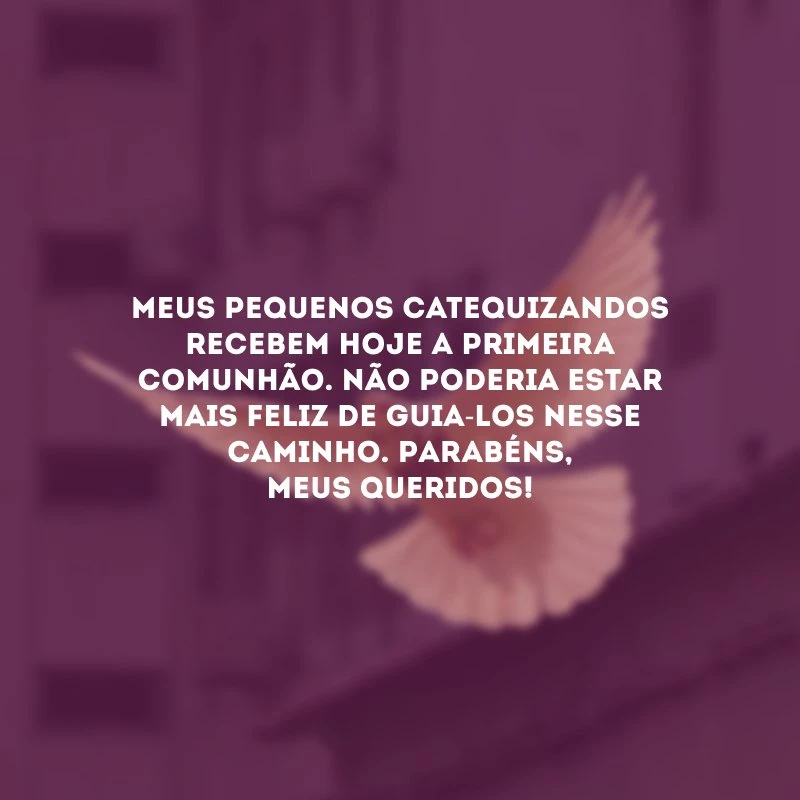Meus pequenos catequizandos recebem hoje a primeira comunhão. Não poderia estar mais feliz de guia-los nesse caminho. Parabéns, meus queridos! 