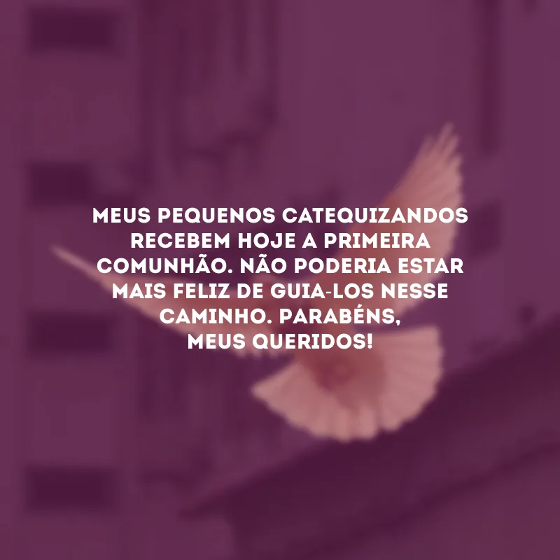 Meus pequenos catequizandos recebem hoje a primeira comunhão. Não poderia estar mais feliz de guia-los nesse caminho. Parabéns, meus queridos! 