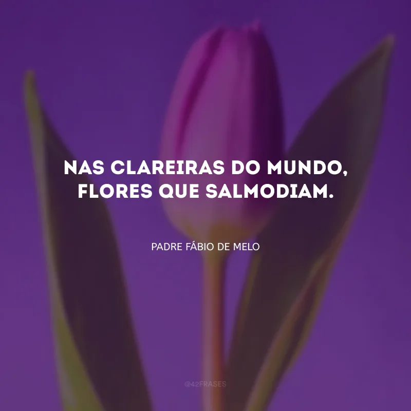 Nas clareiras do mundo, flores que salmodiam.