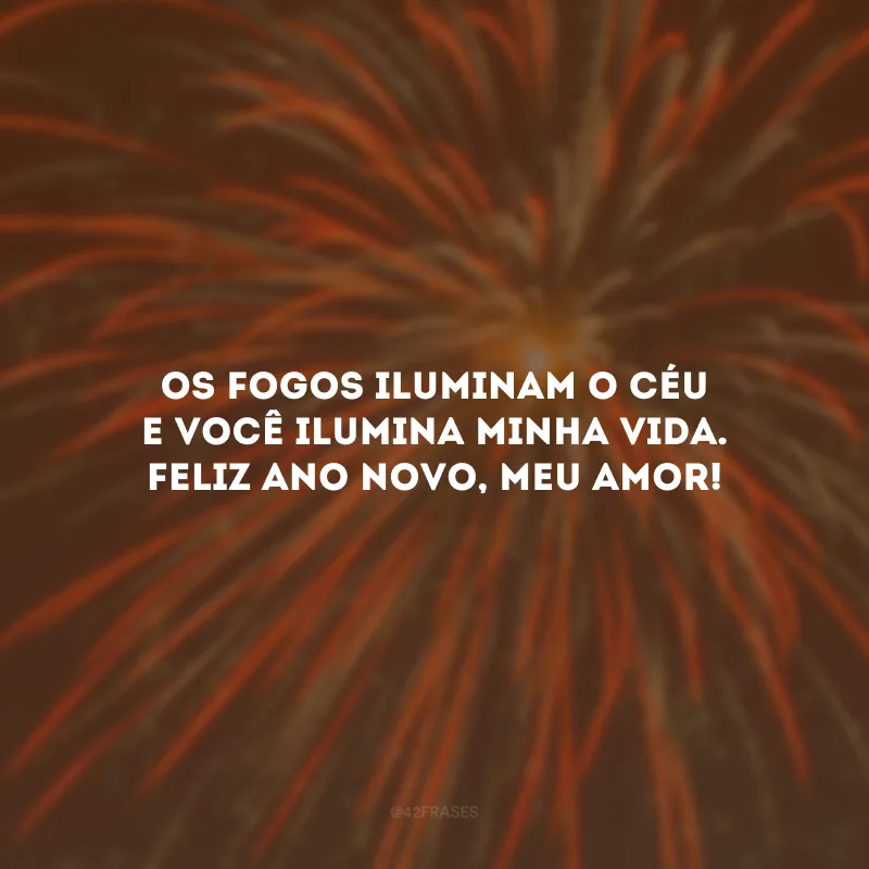 Os fogos iluminam o céu e você ilumina minha vida. Feliz Ano Novo, meu amor!