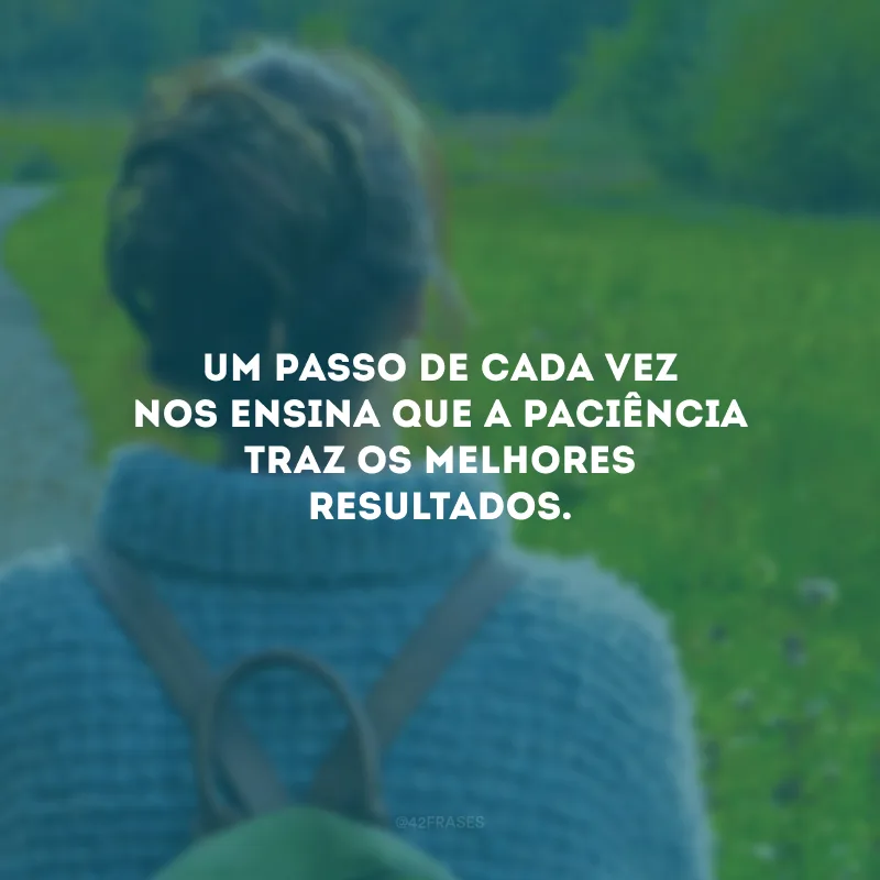 Um passo de cada vez nos ensina que a paciência traz os melhores resultados.