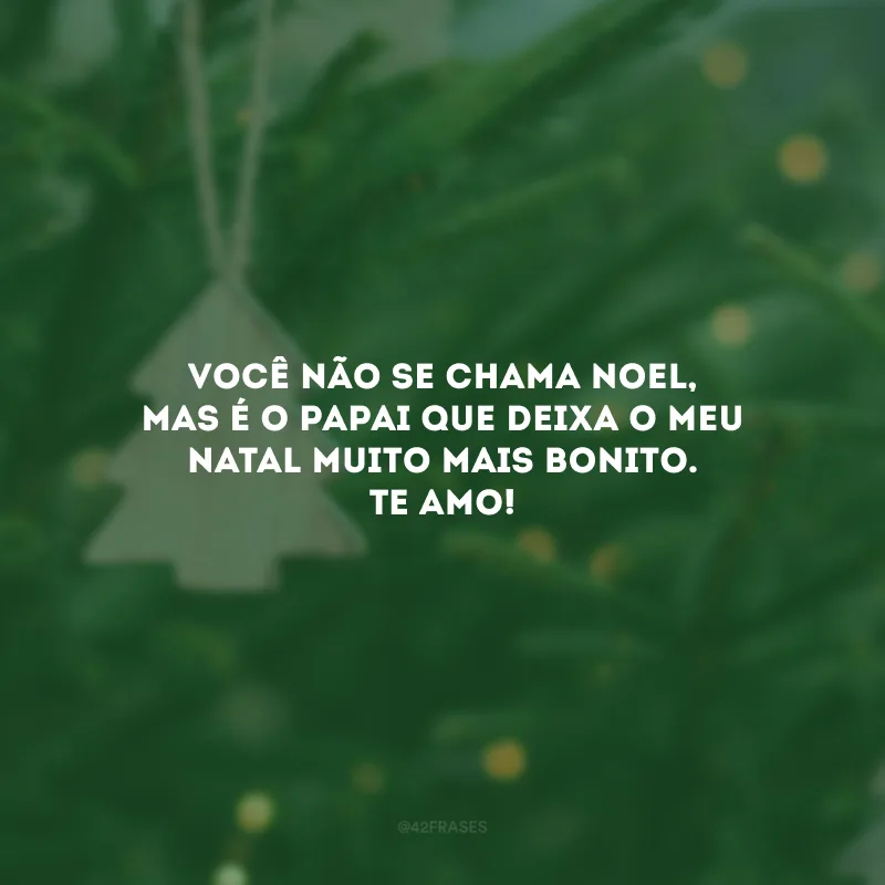 Você não se chama Noel, mas é o papai que deixa o meu Natal muito mais bonito. Te amo!