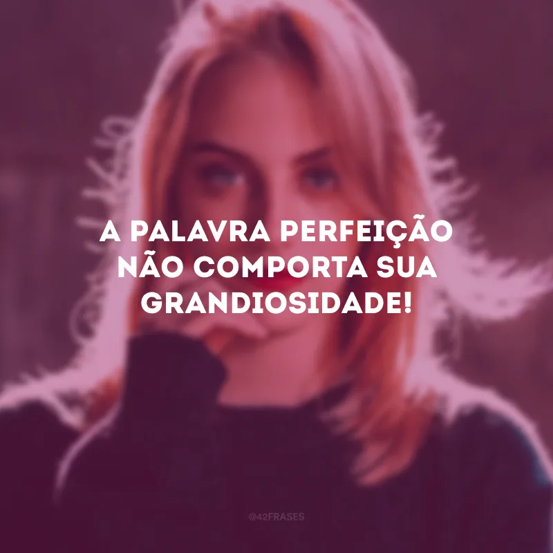 A palavra perfeição não comporta sua grandiosidade!