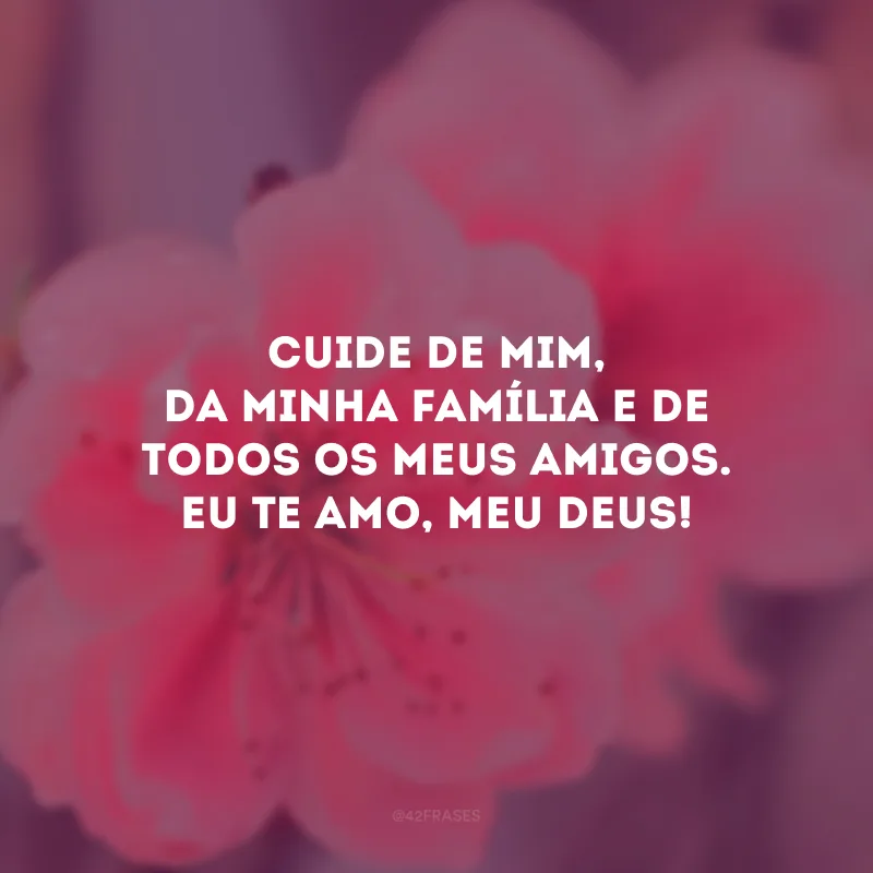 Cuide de mim, da minha família e de todos os meus amigos. Eu Te amo, meu Deus!