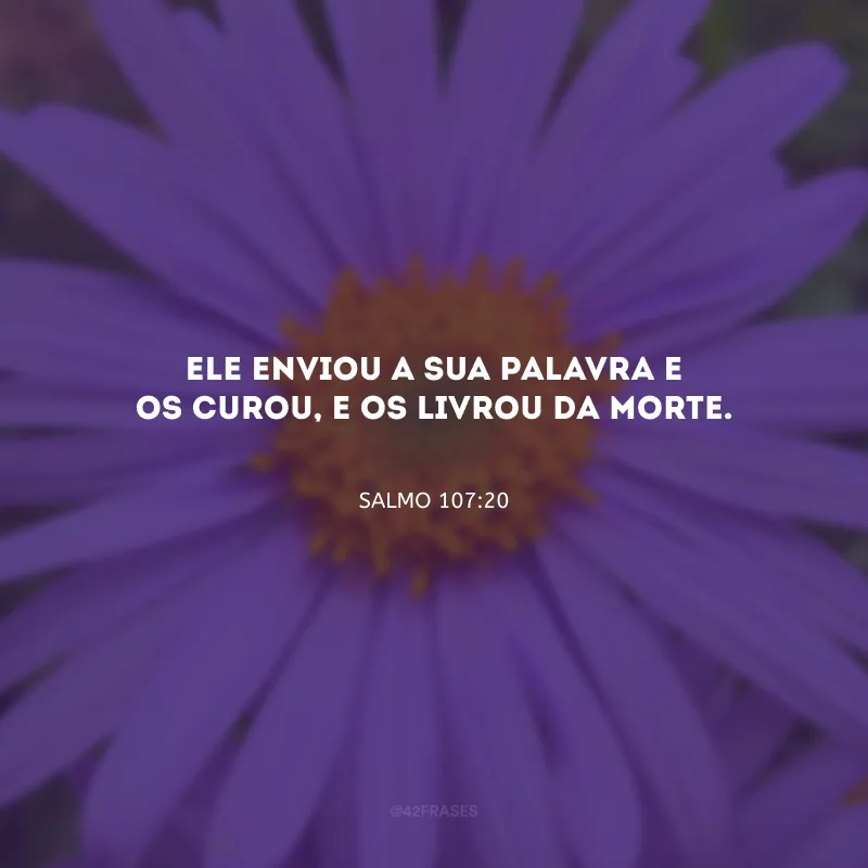 Ele enviou a Sua palavra e os curou, e os livrou da morte.