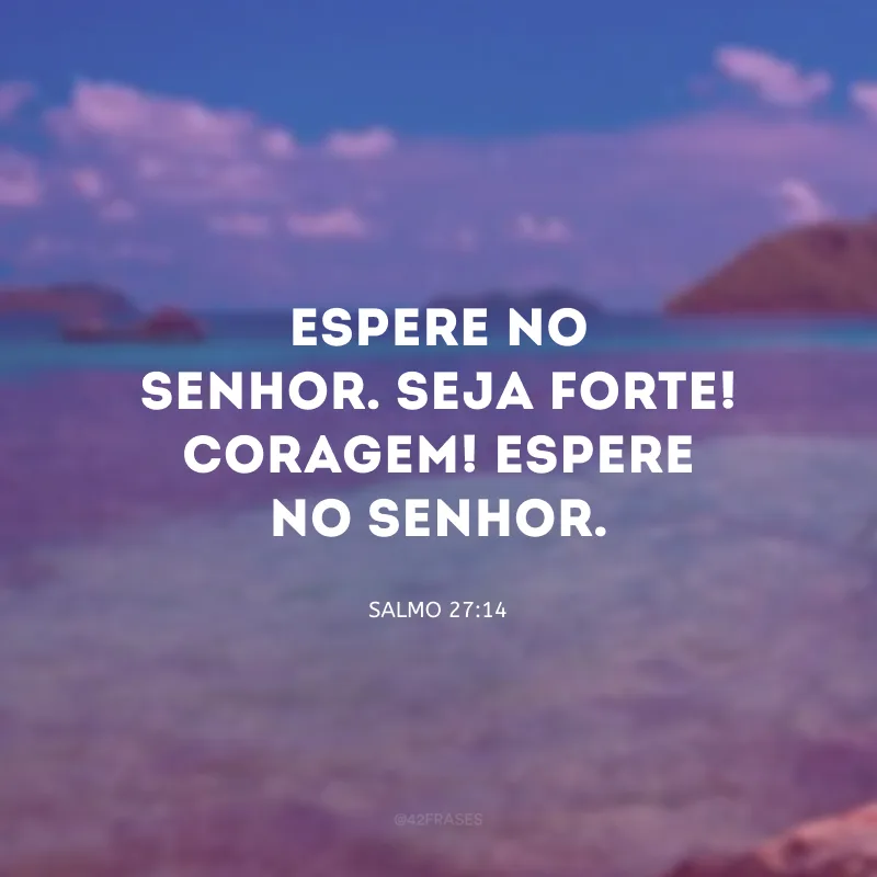 Espere no Senhor. Seja forte! Coragem! Espere no Senhor. 