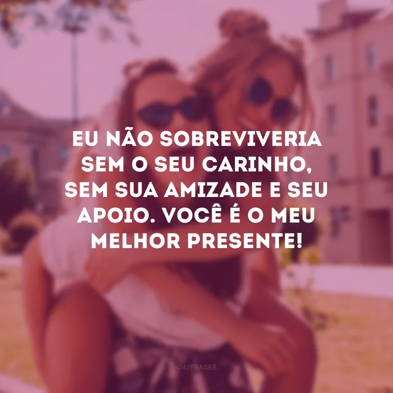 Eu não sobreviveria sem o seu carinho, sem sua amizade e seu apoio. Você é o meu melhor presente!