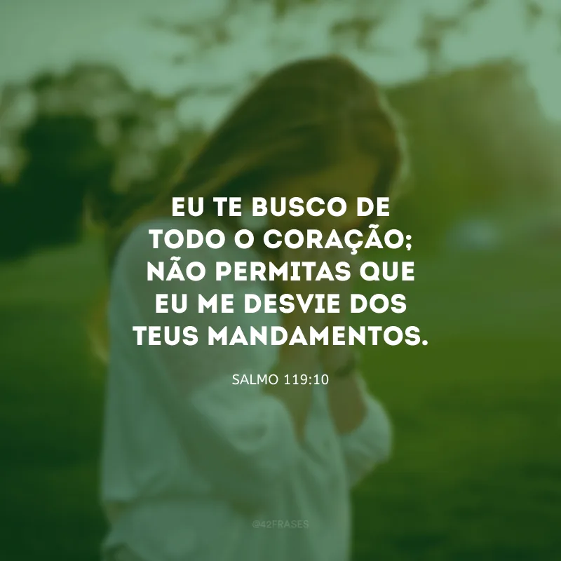 Eu Te busco de todo o coração; não permitas que eu me desvie dos Teus mandamentos.