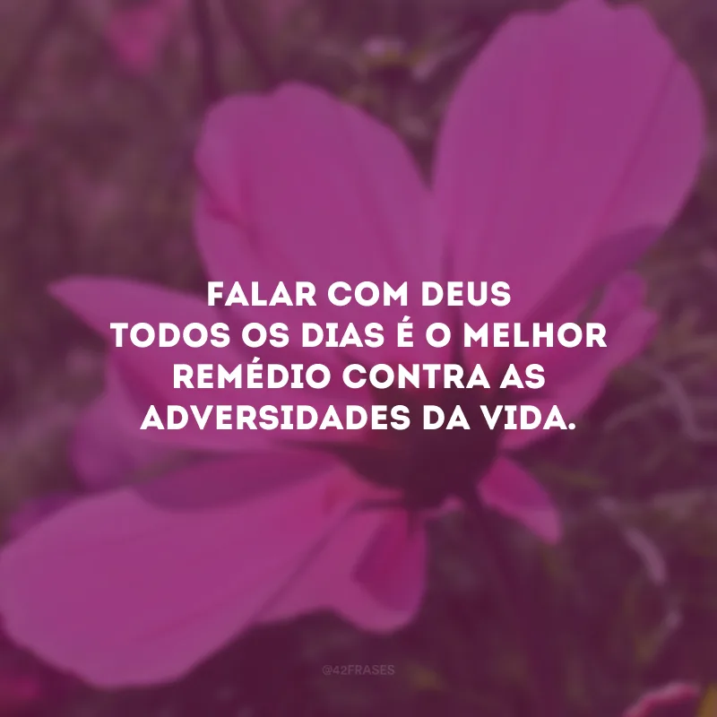 Falar com Deus todos os dias é o melhor remédio contra as adversidades da vida.