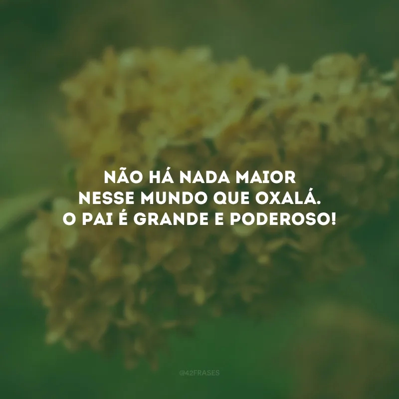 Não há nada maior nesse mundo que Oxalá. O Pai é grande e poderoso!