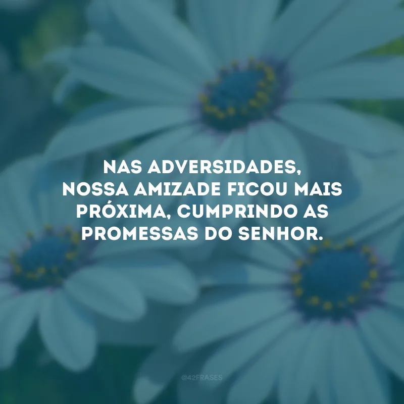 Nas adversidades, nossa amizade ficou mais próxima, cumprindo as promessas do Senhor.