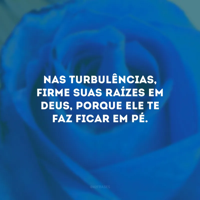 Nas turbulências, firme suas raízes em Deus, porque Ele te faz ficar em pé.