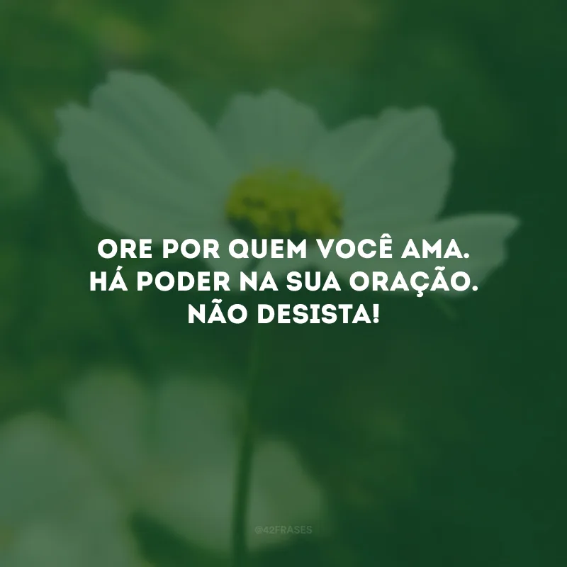 Ore por quem você ama. Há poder na sua oração. Não desista!