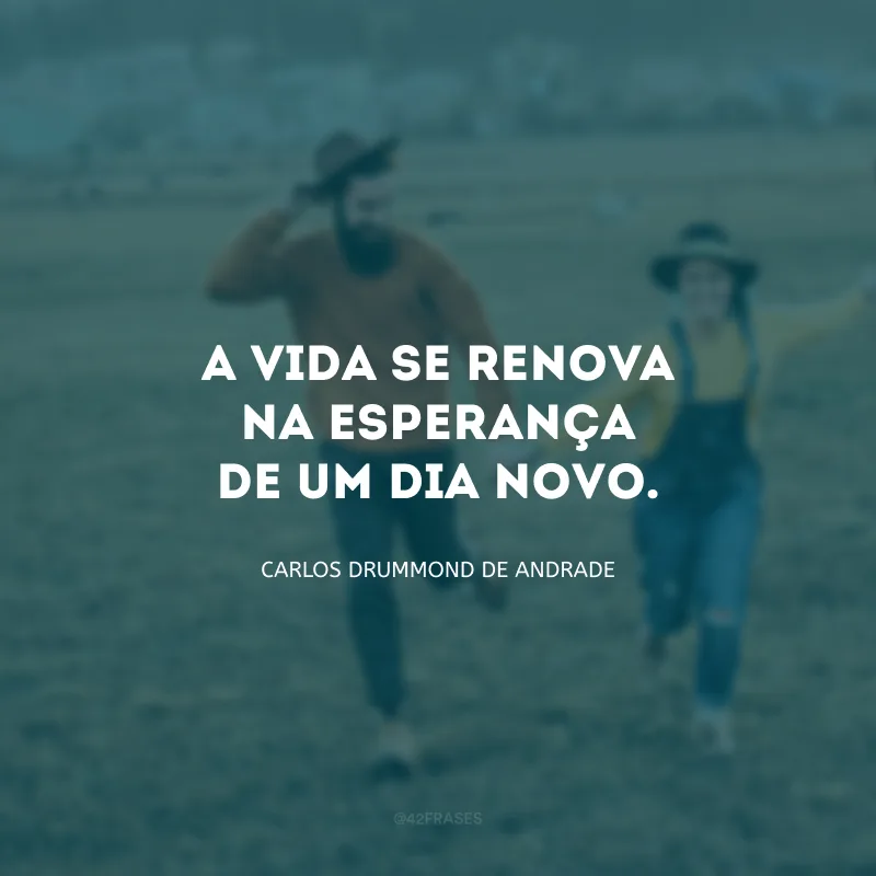 A vida se renova na esperança de um dia novo.

