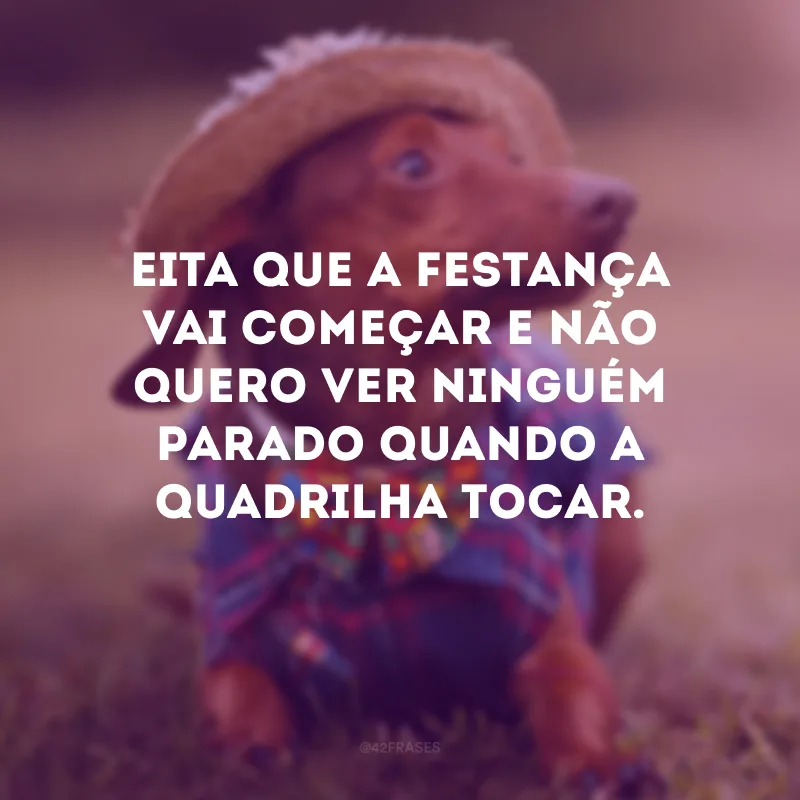 Eita que a festança vai começar e não quero ver ninguém parado quando a quadrilha tocar.