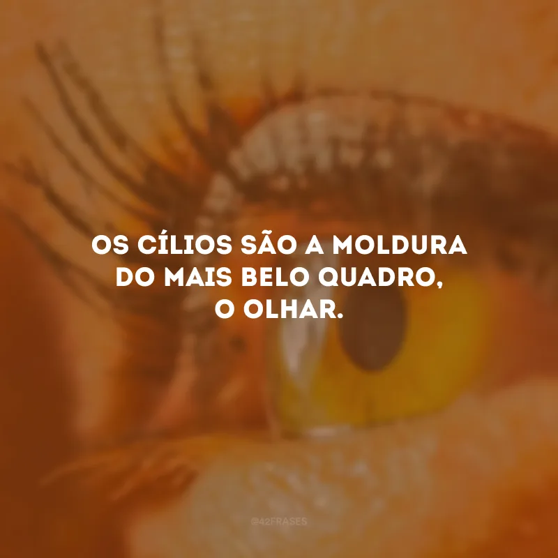 Os cílios são a moldura do mais belo quadro, o olhar.