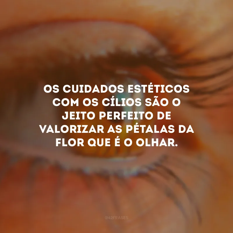Os cuidados estéticos com os cílios são o jeito perfeito de valorizar as pétalas da flor que é o olhar.