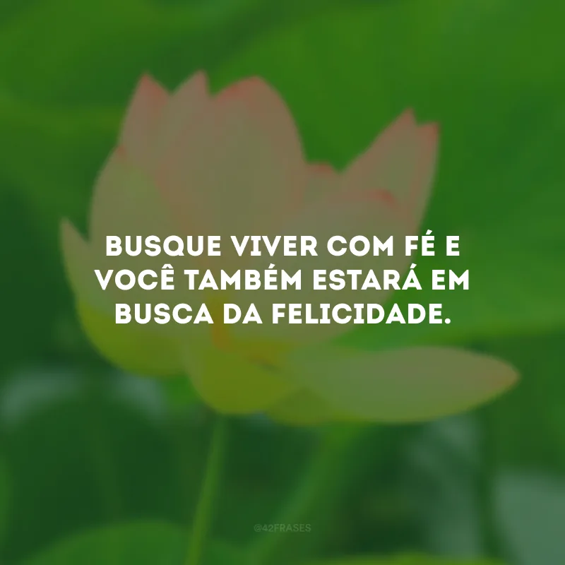 Busque viver com fé e você também estará em busca da felicidade.