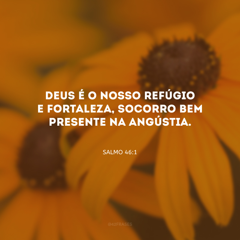 Deus é o nosso refúgio e fortaleza, socorro bem presente na angústia.